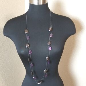 NY Purple Black Bead Necklace